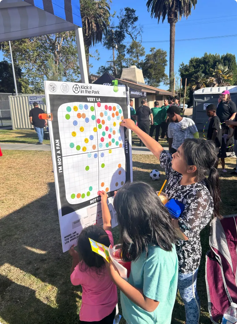 Kids voting with stickers