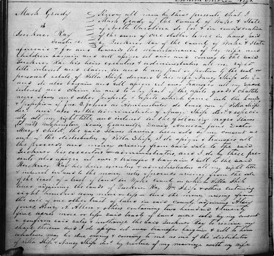 The Grady deed, 1851